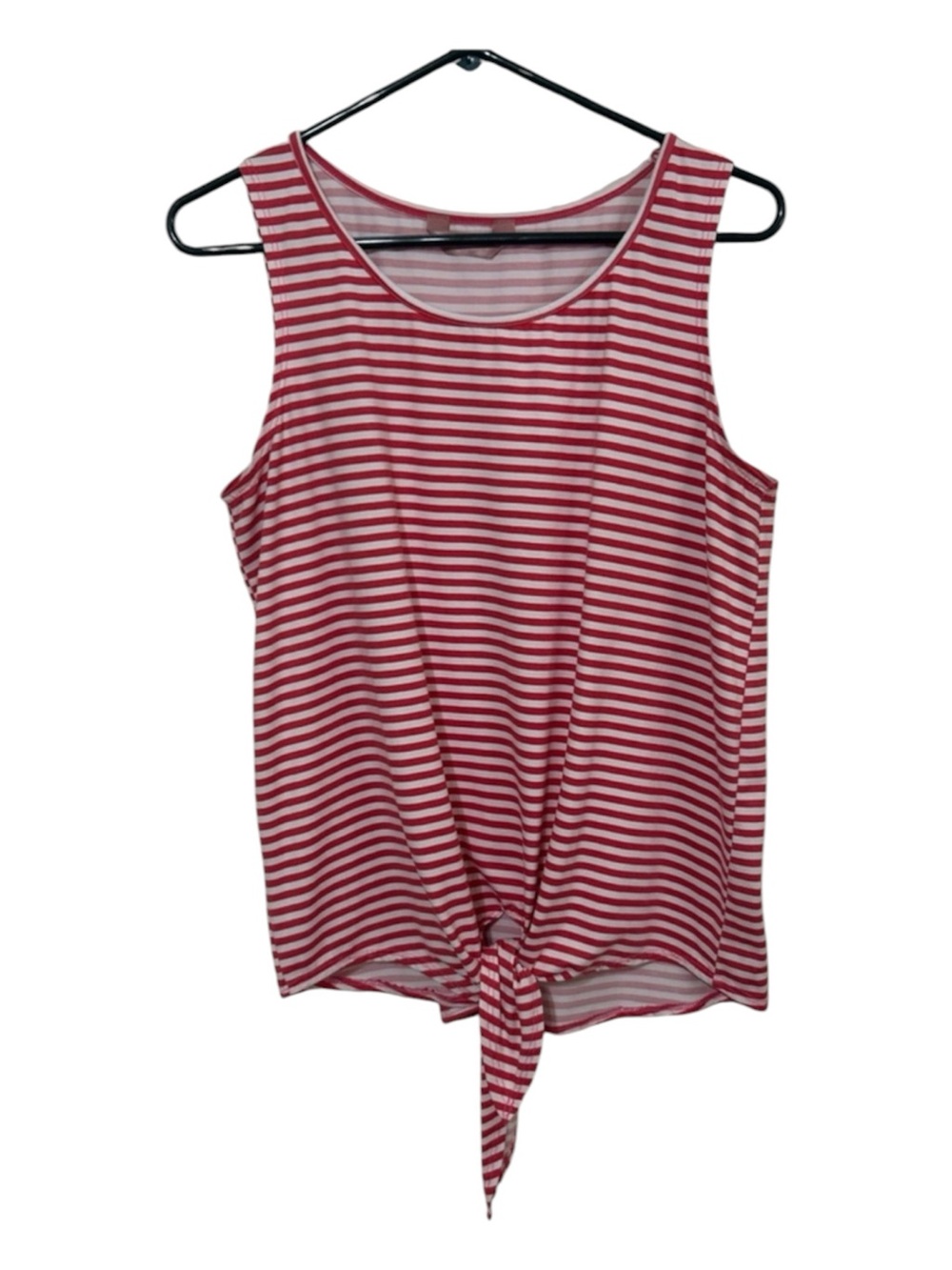 Amana Red & White Striped Tie-Front Sleeveless Tank Top | Summer Nautical Vibe